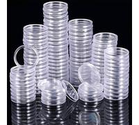 25 mm Coin Holder Capsules Clear Round Plastic Coin Container Case for Coin Collection Supplies (200)