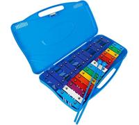 25 Note Chromatic Glockenspiel Xylophone in Red Case, Xylophone with Keys & Two Plastic Beaters for Beginner, Musical Drum Percussion for Instrument Educational Music Learning, Blue