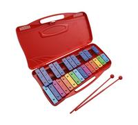 25 Note Glockenspiel Xylophone Hand Knock Xylophone Percussion Rhythm Musical Educational Teaching Instrument (Color : Crimson)