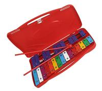 25 Note Glockenspiel Xylophone Metal Key Percussion Instrument With 2 Safety Mallets Glockenspiel Percussion Instrument (Color : Red)