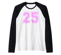 25 Number Twenty-Five Sports Varsity College Girl Matching Raglan Baseball Tee