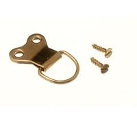 25 of Picture Frame Hanging D Ring Double EB Brass Plated with Screws