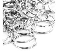 25 Of Split Key Rings 38Mm 1 1/2 Inch Nickel Plated Steel