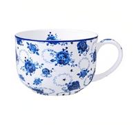 25 oz Bone China Soup Mug, Floral Oversized Coffee Mug Large Soup Bowl