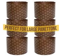 25 oz Easter Bread Forms Paska Mold Kulich |12 pcs| Easter Bread Paper Mold - Large Panettone Paper Baking Molds Universal Brown Design