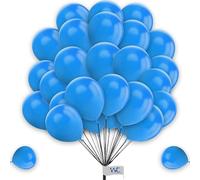 25 Pack 12 Inch Light-Blue Round Balloons for Birthday Party Decorations