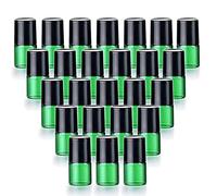25 Pack 1ml (1/4 Dram) Colorful Glass Roll On Glass Bottles for Essential Oils,Empty Glass Vial with Stainless Steel Roller Balls Perfume Aromatherapy Travel Roll On Container-5 Color Options (Green)