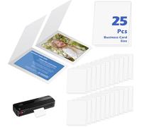25 Pack 3 x 4 Inch Laminator Carrier Sleeve Business Card Size Thermal Laminating Carriers Sheets Protection Thermal for All Brand Laminating Pouches Work Permits Pass Cards Student ID Cards
