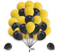 25 Pack 5 Inch Balloons - Black & Yellow for Birthday, Wedding & Baby Shower Decorations