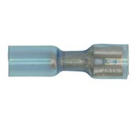 25 Pack 6.4mm Heat Shrink Female Push-On Terminal - 16 To 14 Awg Cable - Blue