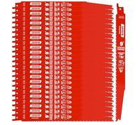 25 Pack 9 Inch 8/14TPI Reciprocating Saw Blades for Wood and Nail-Embedded Wood Demolition, Metal Cutting for 1/8-3/8 Medium Metals and PVC Pallets etc.- Compatible with Diablo Bi-Metal Sawzall Blades