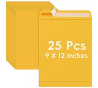 25 Pack 9 x 12 Catalog Mailing Envelopes, Self-Seal Brown Kraft Manilla Envelopes Letter Size for Mailing, Organize, storage, Home, Office Business