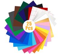 25 Pack A4 Adhesive Backed Viny Sheets,23 Permanent Vinyl Sheets + 2 Transfer Tape for Home Decor, Logo, Banners,Cutting Machine,Window Graphics