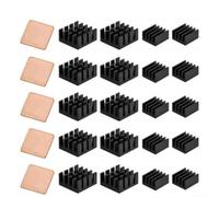 25-Pack Aluminum Copper Heatsink Kit | for Raspberry Pi 4B/3B+/3B/2 | High Thermal Conductivity Cooling Fins with | for CPU SoC Protection