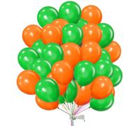 25 Pack Balloons Pack Of Orange & Green Plain Balloons 10 Inch Balloons, Birthday Party Balloon Decoration for Wedding Baby Shower Graduation