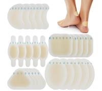 25 Pack Blister Plasters for Feet, Blister Bandages Invisible Hydrocolloid Blister Cushion Pads Gel Blister Guard Pads Waterproof, for Toe Feet Heel Finger Prevent Discomfort from Foot Blisters