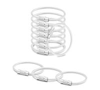 25 Pack Cable Key Ring 4 Inch Luggage Tag Loops Wire Key Chain Cable 2mm Key rings for Car Keys Wire Keychain - Silver