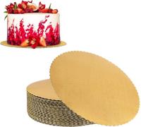 25 Pack Cake Boards 12 Inch Round, Gold Cake Cardboard Rounds Cakes Base Circles
