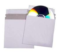 25-Pack CD DVD Blu-Ray Disc Cardboard Sleeve Mailers - White Peel and Seal Envelopes for Secure Postal Delivery