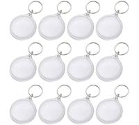 25 Pack Clear Blank Acrylic Photo Insert Picture Frame Keyring Key Chains Keychains Insert Personalised Custom Keychains with Split Ring for Family & Friends Gifts DIY Craft