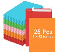 25 Pack Colored Mailing Envelopes, 9 x 12 Inches Self-Seal Colorful Manilla Envelopes for Mailing, Organize, storage, Home, Office Business