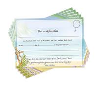 25 Pack Dedication Certificate Christening Church Gifts Certificate 11x8.5 Inch-Fill in Baby Lamb Dedication Certificate Card Baptismal Christening Confirmation Recognition Gifts
