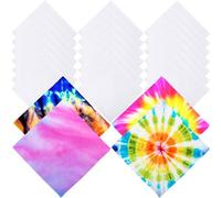 25 Pack DIY White Bandanas Cotton Blank Bandanas Head Wrap Plain Handkerchiefs Tie Dye Bandana Bulk for Men Women Kids, 22 x 22 Inch