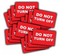 25-Pack - Do Not Turn Off Vinyl Stickers - Label Notice - 80mm x 50mm
