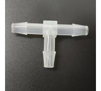 25 Pack Equal 3 Way T-Shaped Hose Barb Tee Fitting - PP Reusable Plastic Tubing Adapter(6.4mm 1/4inch Sq)