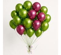 25 Pack Green and Hot Pink Balloons 10-Inch Party Decoration Balloon for Tropical Parties Barbie Theme Summer Fun Bold Birthday Wedding Celebrations