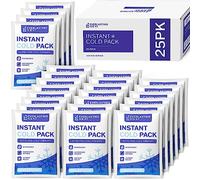 25 Pack - Instant Cold Packs - Instant Ice Packs for Injuries | Disposable Cold Compress Ice Pack for Pain Relief, Swelling, Inflammation, Sprains, Toothache - Cold Pack for Athletes