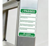 25 Pack Ladder Inspection Tags Self Adhesive Ladder Safety Inspection Labels Green and White Ladder Inspection Stickers 50mm x 80mm Ladders Tags for Ladders Industrial Maintenance (25)