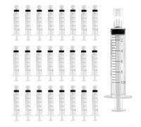25 Pack luer lock syringe 10ml, Plastic Syringe with Cap, Syringes without Needle, Syringe Luer Lock for Science Labs, Glue Applicator, Feeding Pets, Measuring Liquids, Individually Sterile Sealed