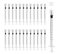 25 Pack luer lock syringe 1ml, Plastic Syringe with Cap, Syringes without Needle, Syringe Luer Lock for Science Labs, Glue Applicator, Feeding Pets, Measuring Liquids, Individually Sterile Sealed