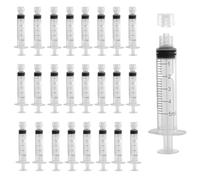 25 Pack luer lock syringe 5ml, Plastic Syringe with Cap, Syringes without Needle, Syringe Luer Lock for Science Labs, Glue Applicator, Feeding Pets, Measuring Liquids, Individually Sterile Sealed