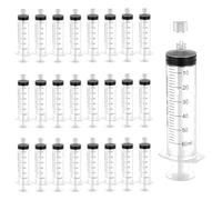 25 Pack luer lock syringe 60ml, Plastic Syringe with Cap, Syringes without Needle, Syringe Luer Lock for Science Labs, Glue Applicator, Feeding Pets, Measuring Liquids, Individually Sterile Sealed