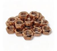 (25 Pack, M10 x 1.5) Copper Flashed Brass Exhaust Manifold Nuts - Metric High Temp Inlet M8 M10 & UNF UNC