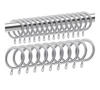 25 Pack Metal Curtain Rings, 35mm Internal Diameter Silver Curtain Pole Rings, Durable Hanging circles for hanging screen Poles, Shower Rods, and Drapery