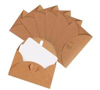 25 Pack Mini Envelopes,Small Brown Envelope,Vintage Mini Kraft Paper Envelopes with Heart Closure,Small Letter & Card Envelope, for Greeting Cards,Gift Tags,Thank You Notes,Invitation,Birthday Cards