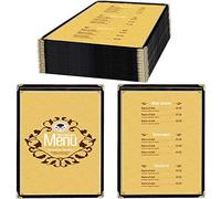 25 Pack of Menu Covers - Single Page, Fits 8.5 x 11 Inch Paper Menu Holder Double Stitched Restaurant Menu Covers