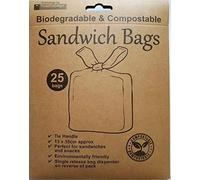 25 Pack of Sandwich Bags, Biodegradable & Compostable Environmentally Friendly