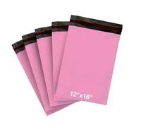 (25 Pack) Pink 12 x 16 Mailing Bags Self Sealable Plastic Bags, Postage Bags, Parcel Bags for Posting Clothes, Books