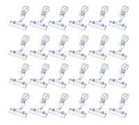 25 Pack Plastic Rotatable Sign Clips Merchandise Sign Display Holder Stand, Clear