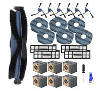 25 Pack Replacement Accessories for Eufy X10 Pro Omni Robot Vacuum Cleaner | Replacement Accessories Kit with 6 Dust Bags, 1 Main Brush, 4 Filter, 6 Mop Pads, 6 Side Brush, 1 Cleaning Brush and 1 Screw