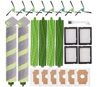 25 Pack Replacement Parts for iRobot Roomba Max 705 Combo Robot Vacuum & Mop + AutoEmpty Dock, 2 Roller Mops, 4 Anti-Tangle Brushes, 6 Vacuum Bags, 4 HEPA Filters, 8 Side Brushes, 1 Cleaning Brush