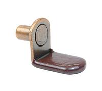 25 Pack Rok Hardware 1/4" (6.35mm) L-Shaped Glass Support Furniture Cabinet Closet Shelf Bracket Pegs with Vinyl Tip Antique Copper Finish, ROKSPGV14B