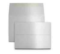 25 Pack Silver Metallic A7 Envelopes - Measures 5 1/4" x 7 1/4" - Durable 32lb Bond Shimmer Stock - For Wedding, Anniversary, New Year