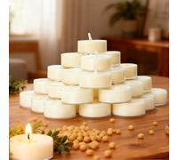 25 Pack Soy Wax Tealights, Unscented Tealight Candles in Clear Cup 4 Hours Burning Time Paraffin-Free for Weddings, Events, Home Decor,Emergency Use