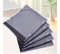 25 Pack Standard Cd Dvd Jewel Cases - Clear Durable Polystyrene With Black Trays For Media Storage & Protection