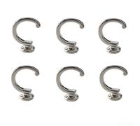 25 Pack U Shaped Curtain Tieback Hooks, Antique Brass Metal Wall Mounted Drapery Holdbacks With Round Ends, For Living Room Bedroom Office Decor(Silver)